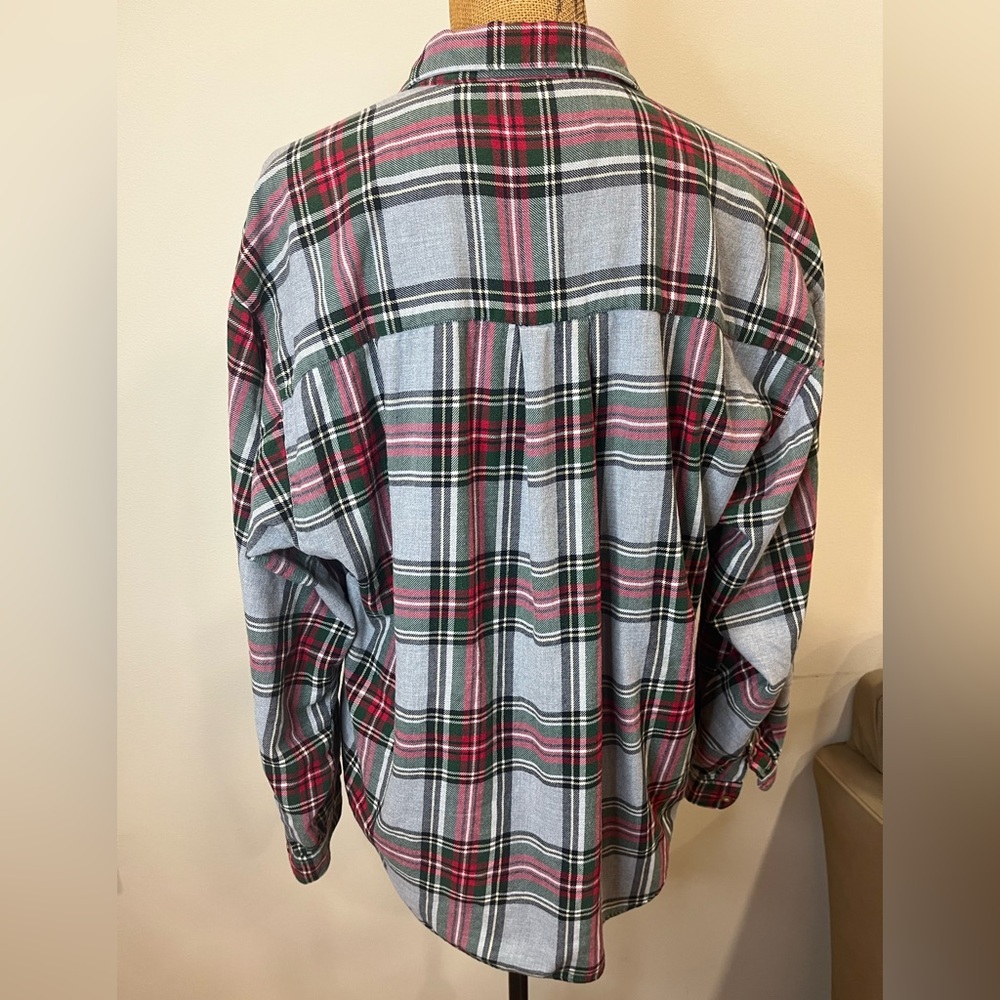 Vintage Eddie Bauer 100% Cotton Plaid Flannel Shirt 90s Grunge Size Large - Picture 6 of 10